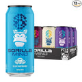 Gorilla Mind Energy Drink | Unmatched Energy · Amplified Focus | N-Acetyl-L-Tyrosine, Alpha-GPC, 200mg Caffeine, Uridine, Saffron | 0 Sugar Or Artificial Colors | 16oz | 12-Pack (Variety Pack #1)