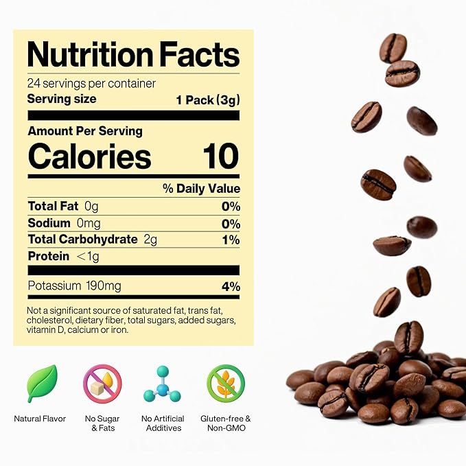 SATURNBIRD Coffee Instant Cold Brew, Light-Medium Roast, Woody & Smooth Blend of 100% Specialty Arabica, Enjoy Hot or Cold, Freeze Dried Iced Coffee, 24 Single Servings for Home, Travel, Office (NO.2)