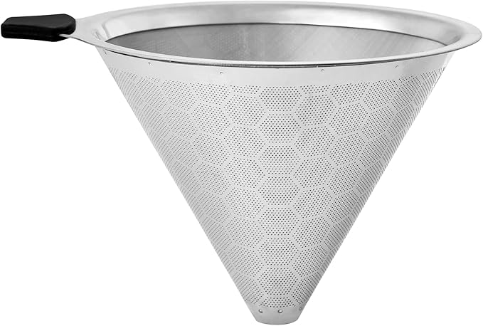 Pour Over Coffee Filters Compatible with Hario V60 02 03 & Chemex - Reusable Stainless Steel Permanent Filter Cone Dripper Coffee Maker and Bar Accessories
