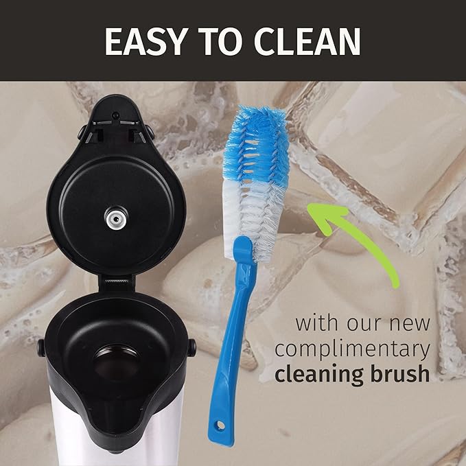 Coffee Carafe Airpot & Cleaning Brush - 101oz / 3L Airpot 12 Hours Hot Water Dispenser or 36 Hours Cold Drink Dispenser with Pump - Easy Dispensing Coffee Carafes for Keeping Hot Extra Large - Cresimo