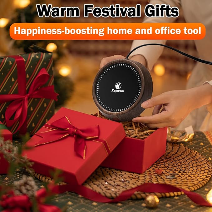 Mug Warmer - 25W Coffee Warmer for Desk Auto Shut Off, 3-Level Temp with Indicator Lights, Smart Candle Warmer Plate, Cup Warmer Heated Coaster for Coffee, Milk, Tea, Safely Use for Office/Home