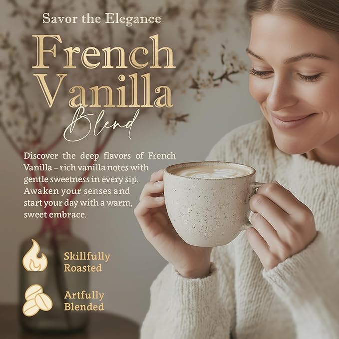 Flavored Ground Coffee – French Vanilla, 100% Arabica, Single Origin, Medium Roast, USDA Organic, Naturally mint Flavored – by Coffea Flavor