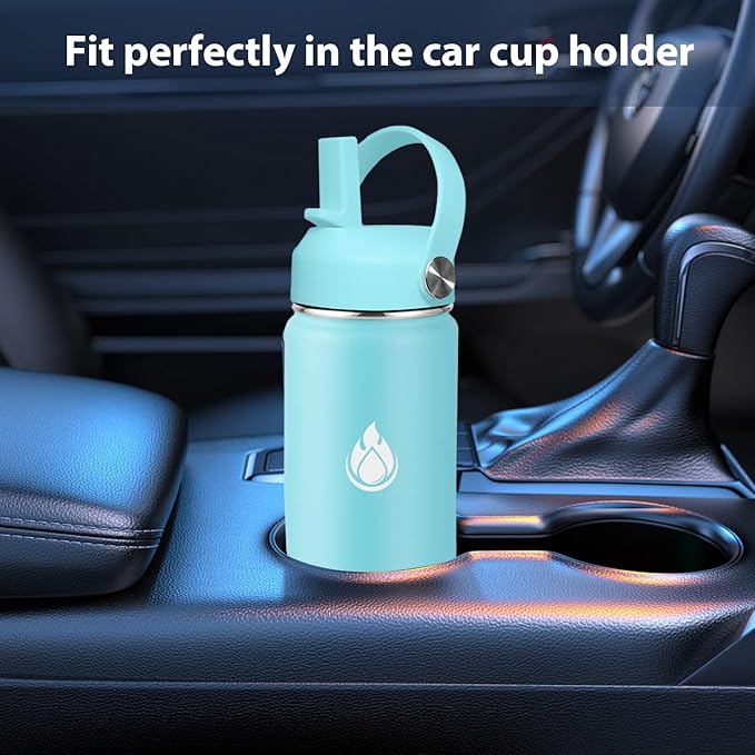 SENDESTAR Water Bottle 40oz Double Wall Vacuum Insulated Leak Proof Stainless Steel Sports Water Bottle—Wide Mouth with New Flex Straw Lid & Spout Lid (Hydrangea)