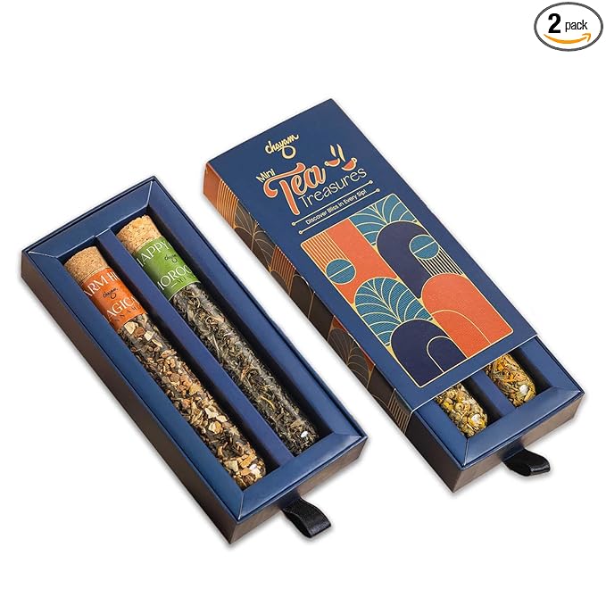 CHAYAM Tea in Tubes Gift Set – Special Tea Surprise | Spiced Ceylon Cinnamon & Moroccan Mint Herbal Blend | Best Present for Tea Lovers