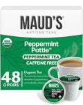 Maud's Organic Peppermint Tea Pods, 48 ct, Recyclable Single Serve Pods – 100% Gourmet Blended Tea Leaves, Compatible with Keurig K Cups Maker