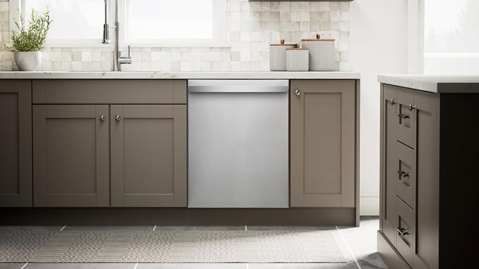 Kenmore 24" Built-in Stainless Steel Tub Dishwasher EasyFlex Third Rack, TurboDry, SmartWash & Reach-Thru Handle-15 Place Settings-45 DBA, Energy Star Certified, Fingerprint Resistant