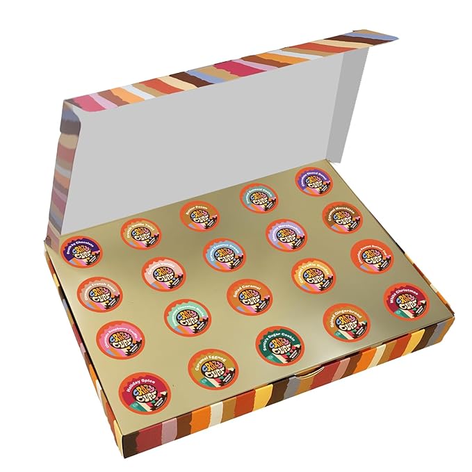 Crazy Cups Coffee Gifts, Flavored Coffee Gift Box for Keurig K Cup Machines, Deluxe Holiday Coffee Sampler, 24 Count
