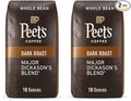 Peet's Coffee, Dark Roast Whole Bean Coffee - Major Dickason's Blend 36 Ounces (2 Bags of 18 Ounces)
