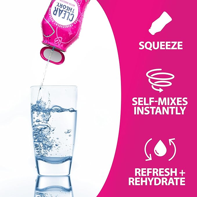 Clear Theory Water Flavoring Drops with Electrolytes, Water Enhancer Liquid Flavored Water Drink Mix, Hydration for Kids, Vegan, Gluten Free, Low Calorie (Watermelon Berry & Fruit Punch)