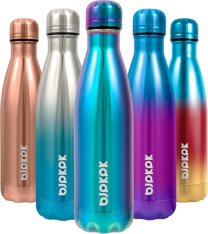 BJPKPK 17oz Insulated Stainless Steel Water Bottles,Sports Water Bottles Keep Cold for 24 Hours and Hot for 12 Hours,BPA Free for Travel,Shining Purple