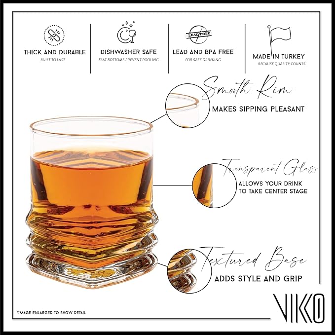 Vikko 3.25 Ounce Shot Glasses, Set of 6 Small Liquor and Spirit Glasses, Durable Tequila Bar Glasses For Alcohol and Espresso Shots, 6 Piece Shooter Glass Set (LAL)