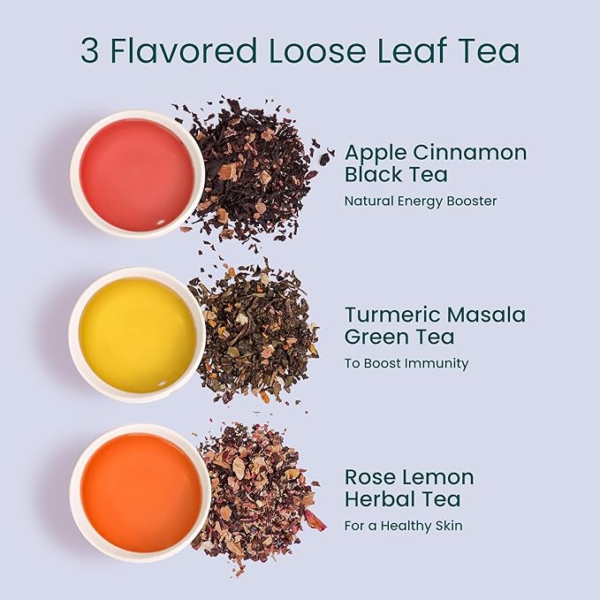 Teaniru, Novelty Tea Collection | 3 Loose Leaf Tea Sampler | Tea Variety Pack - Assortment of Green, Herbal & Black Tea | Gluten Free & Sugar Free | Tea Gift Set for Men & Women