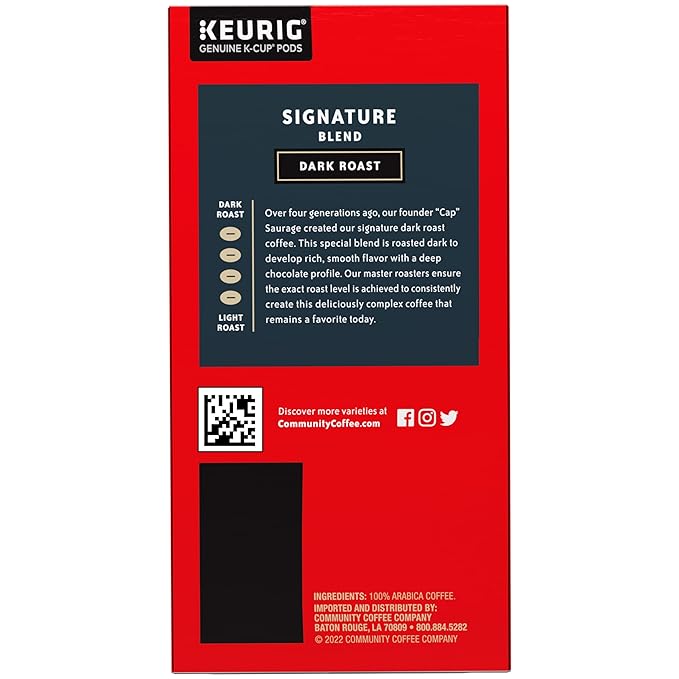 Community Coffee Signature Blend 96 Count Coffee Pods, Dark Roast, Compatible with Keurig 2.0 K-cup Brewers(Pack of 4,24 Count Total)