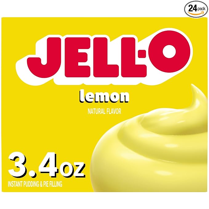 Jell-O Lemon Instant Pudding & Pie Filling Mix (24 ct Pack, 3.2 oz Boxes)