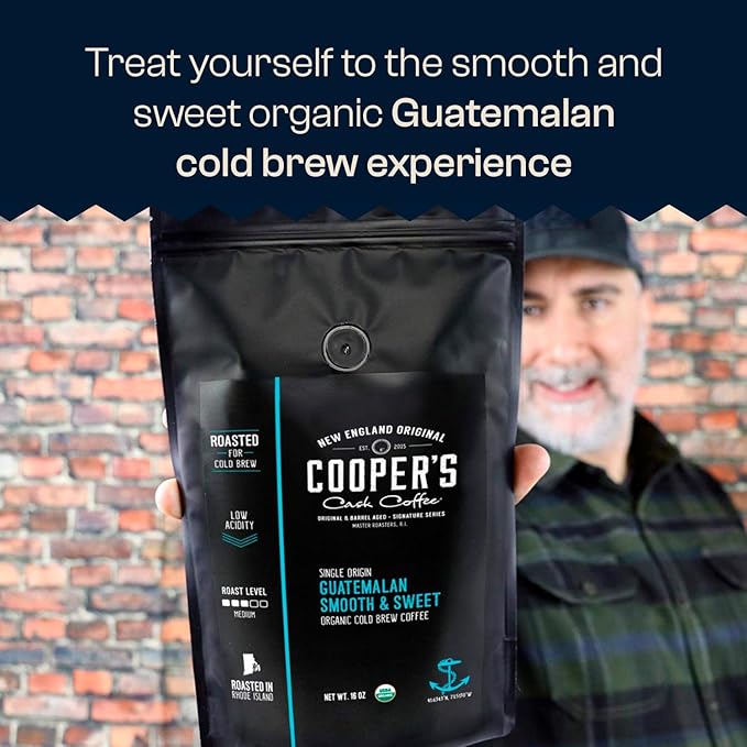 Organic Cold Brew Coffee - Guatemalan Coffee Beans Crafted For Cold Brewing - Ground, Medium Roast, 5 lb