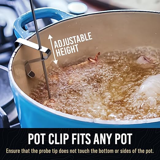 Candy Thermometer with Pot Clip - Deep Fry Oil Thermometer for Frying and Candle Making