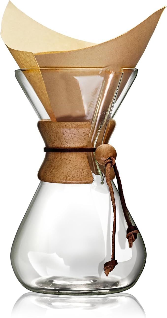 AGOGO Pour Over Coffee Maker Set Glass Coffee Maker with 50pcs Filter Paper -for Home, Office, Camping, Cafes - Easy Clean Coffee Dripper Set (Rag&Brush Included)(10 Cup/34oz)