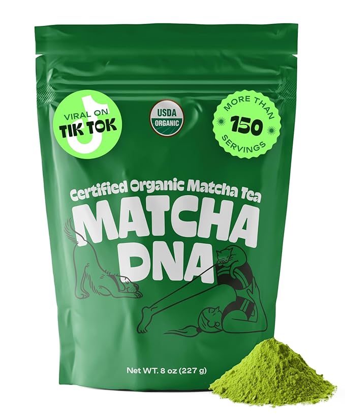 MATCHA DNA Certified Organic Matcha Green Tea Powder (8 oz BAG)