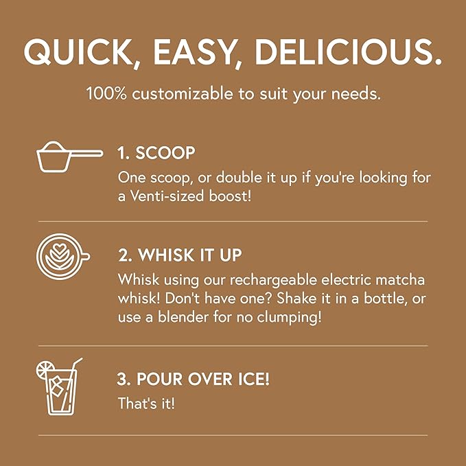 Matchabar Epic Iced Instant Latte Powder | Salted Caramel Espresso w/Oat Milk Base | Low Sugar, Non-Diary & Vegan Instant Iced Coffee Powder | Barista-Quality Creamy Latte Mix | 10 Servings