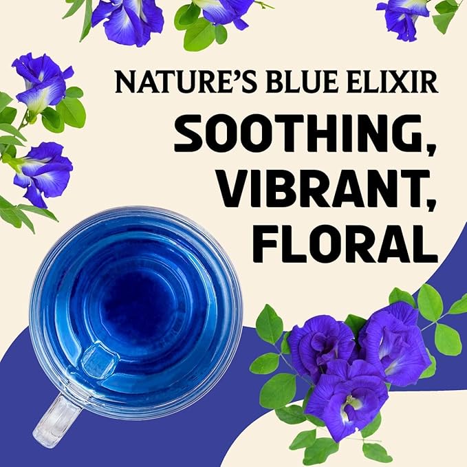 BREWIX, Butterfly Pea Flower Herbal Tea Loose Leaf (40+ Cups,1.41oz/40g) | Caffeine Free | Premium Dried Butterfly Pea Flowers For Blue & Purple Drinks, Food Coloring