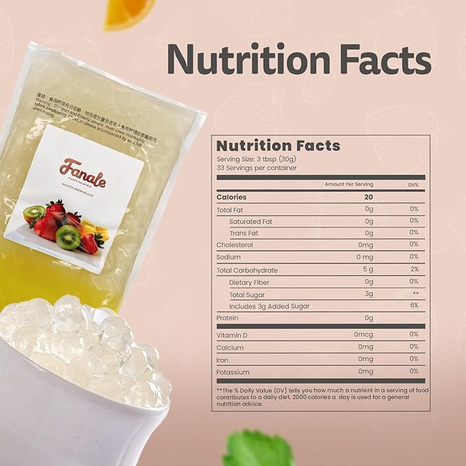 Fanale Crystal Agar Boba Jelly Ball, Ready to Serve, Soft Chew Texture, Instant Boba Pearls for Bubble Tea, Frozen Yogurt, Shaved Ice & Dessert’s Topping
