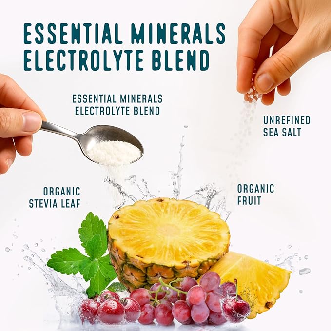 FlavCity Fruit Punch Electrolytes Powder Packets - 28 Hydration Packets - No Added Sugar - Hydration Powder with Real Fruit & Unrefined Sea Salt - Keto & Gluten-Free (28 Stick Packs)