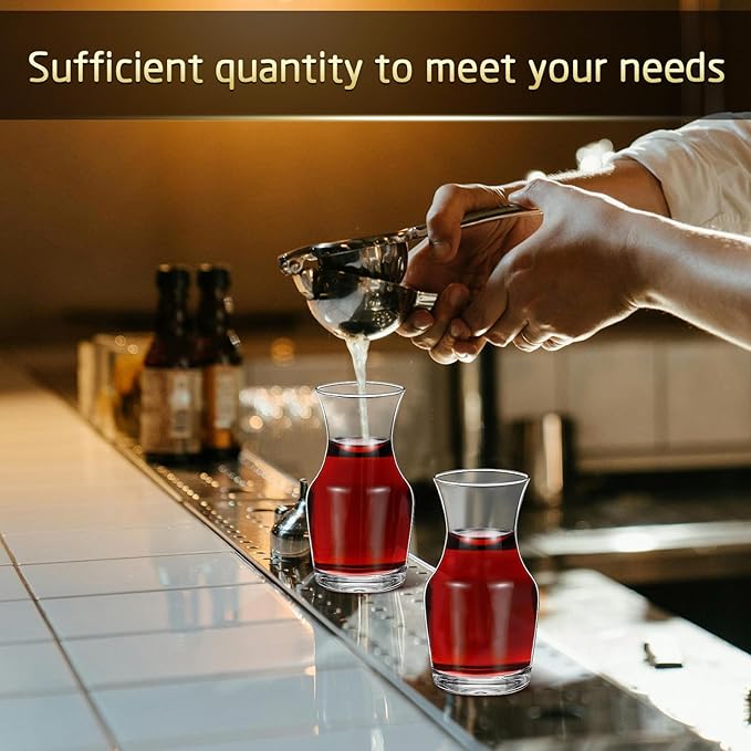3 Pack Single Serving Wine Carafe Glass Small Mini Carafe Individual Wine Refill Decanter for Dinner Parties Tastings Bars Restaurants (6.5 oz)