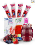 Klass Aguas Frescas | Drink Mix Hibiscus Berries | Sugar Free! (40 Count Powder Stick Packs)