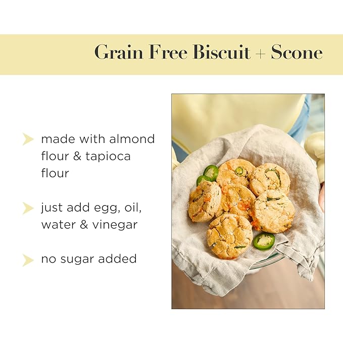 Stellar Eats Grain-Free Biscuit & Scone Baking Mix | Gluten-Free, Dairy-Free, Plant-Based, Paleo-Friendly | Buttery & Decadent Flavor | Almond Flour-Based | Non-GMO Project Verified, Kosher | 10.4 oz | 1 Pack