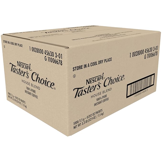 Nescafe Instant Coffee Packets, Taster's Choice Light Roast, Bulk Pack, 1.5 g Packets (Pack of 1000)
