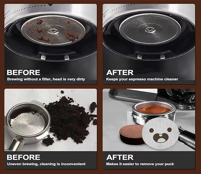 51mm Espresso Puck Screen, Lower Shower Screen, Metal Coffee Reusable Filter for 51mm Espresso Portafilter Basket, 1.7 Thickness(Happy)