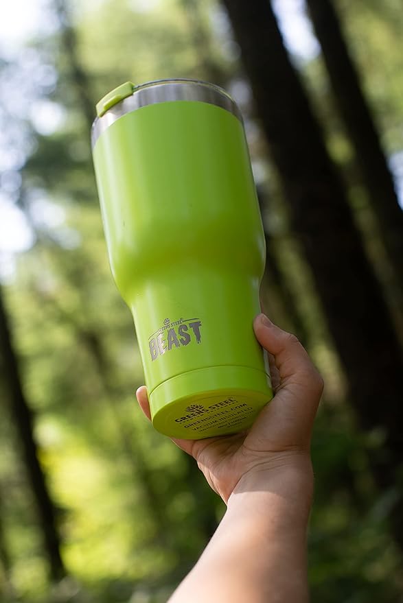 Beast 20 oz Tumbler Stainless Steel Vacuum Insulated Coffee Ice Cup Double Wall Travel Flask (Lemongrass Green)