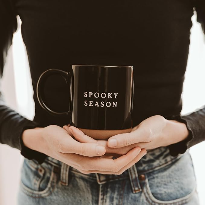 Sweet Water Decor Halloween Coffee Mug - Spooky Coffee Mug for Halloween - Durable Stoneware Mug for Tea & Cocoa - Perfect Fall Mugs for Morning Brew & Cozy Nights - Spooky Season Design Mug 14oz