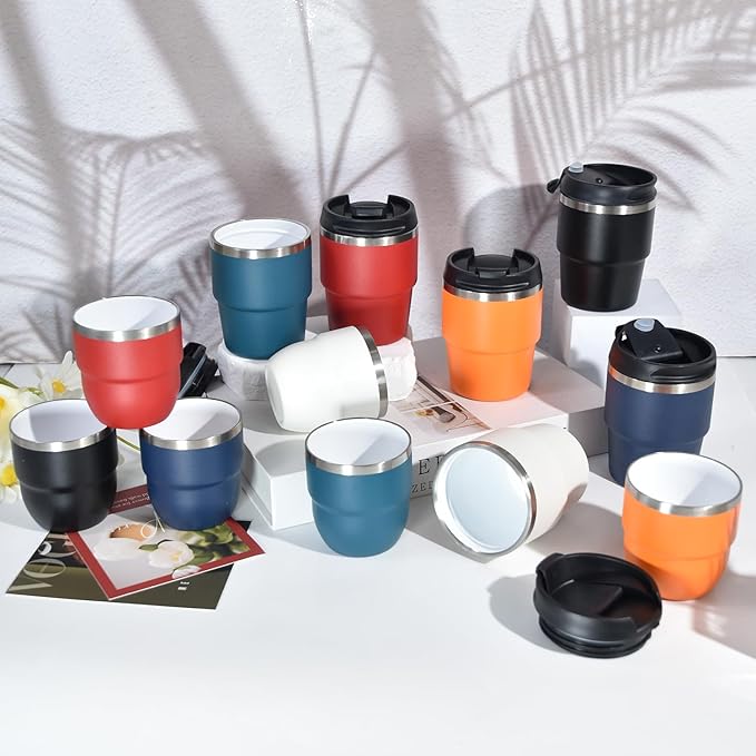 6oz Espresso Cups, Insulated Espresso Cups Set of 2, Expresso Shots Cup, Stainless Steel Shot Glasses for Coffee, Portable Espresso Travel Mug for Camping