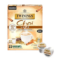 Twinings Chai Latte Black Tea K-Cup Pods for Keurig, 22 Count (Pack of 1), Creamy, Slightly Sweet, Less Sugar, Caffeinated, Enjoy Hot or Iced