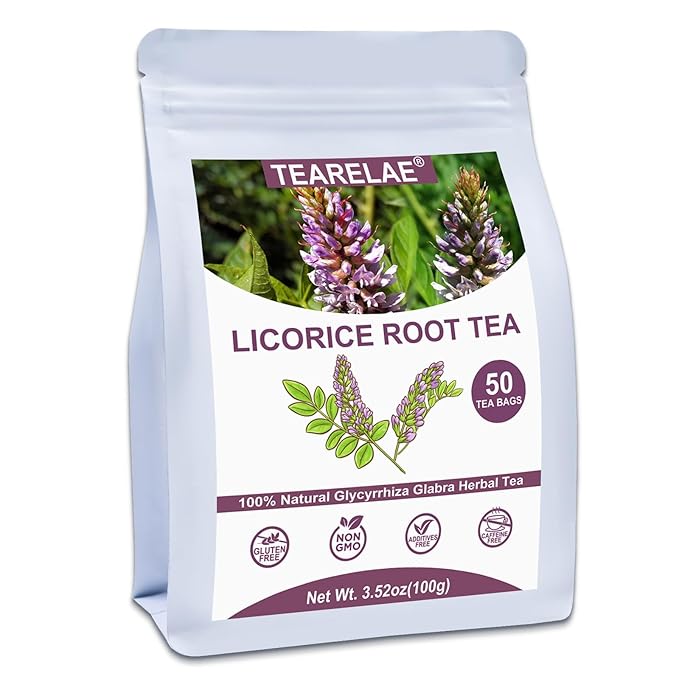 TEARELAE - Licorice Root Tea - 2g x 50 Count - 100% Pure Natural Licorice Root Herbal Tea Bag - Delightfully Sweet Flavor - Promote Respiratory Health - Caffeine-free - Non-GMO