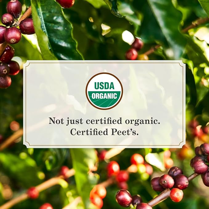 Peet's Coffee, USDA Organic Dark Roast Single Serve Coffee Pods - Alma de la Tierra 60 Count (6 Boxes of 10 Pods)