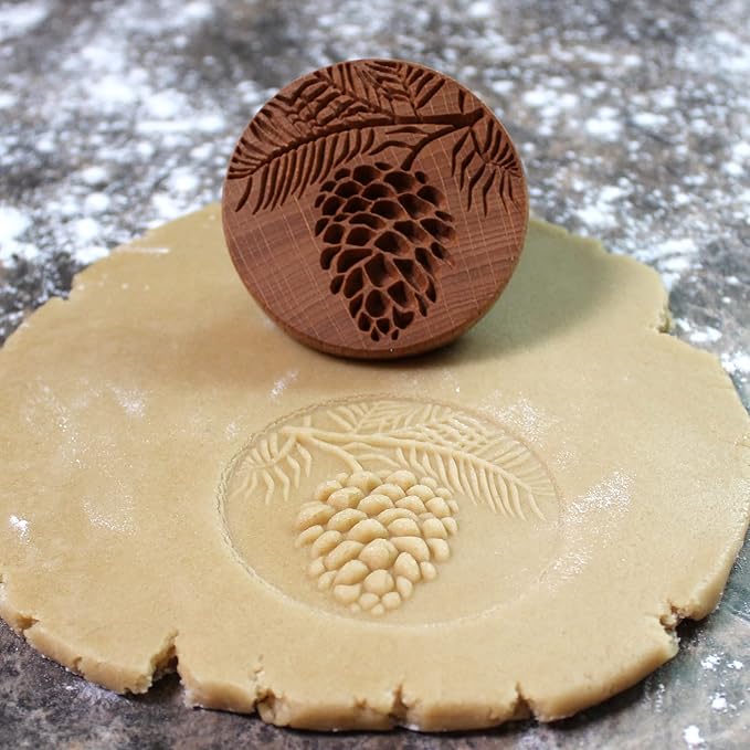 Wood Cookie Stamp, 2.5 Inch (Pine Cone CS-21)