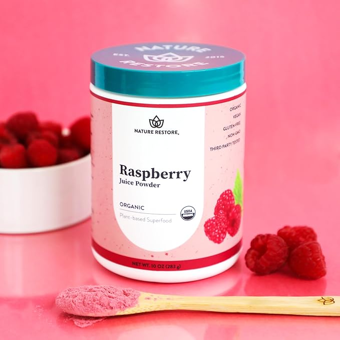 USDA Certified Organic Red Raspberry Juice Powder, 10 Ounces, Non GMO, Gluten Free, Vegan