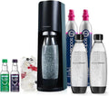 SodaStream - Terra Sparkling Water Maker | VALUE BUNDLE | CQC CO2 system | Includes 2x CO2 Cylinders, 3x 32 Fl Oz Dishwasher Safe Bottles, 2x Bubly Flavor Drops | Combine with Pepsi Flavors | Black