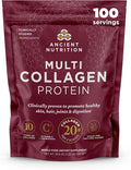 Ancient Nutrition Collagen Peptides Powder, Multi Collagen Protein, Women & Men, Vitamin C, Probiotics, Hydrolyzed Collagen, Supports Skin, Joints, Gut Health, Unflavored, 100 Servings