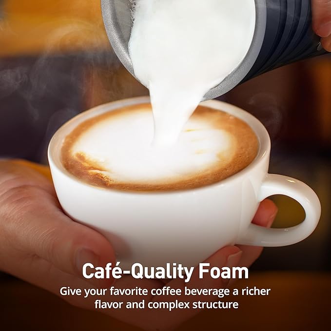 Milk Frother, Paris Rhône 4-in-1 Milk Steamer and Frother, Hot & Cold Foam Milk Warmer with Temperature Control, Auto Shut-Off Frothers for Coffee, Latte, Cappuccino, Macchiato
