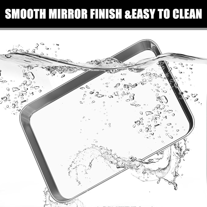 Baking Sheet Cookie Sheet Set of 2, Umite Chef Stainless Steel Baking Pans Tray Professional 12 inch, Non Toxic & Healthy, Mirror Finish & Rust Free, Easy Clean & Dishwasher Safe