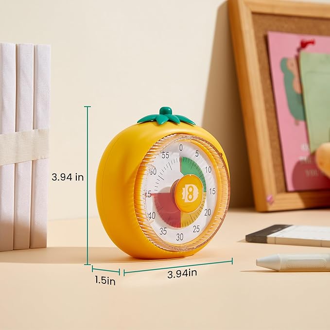 Kids Timer, 60-Min Visual Timer for Kids, Pomodoro Timers for Work, Cooking, Study, School - Magnetic Timers for Classroom Countdown Stopwatch, Perfect Time Management Tools