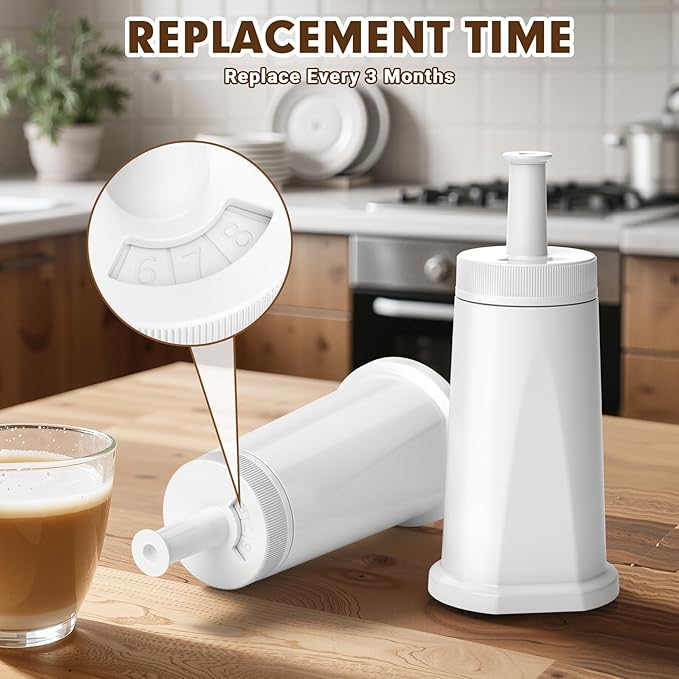4 Pack Replacement Water Filter for Breville Espresso Machine Barista Touch Bes880, Barista Pro BES878, Oracle Touch BES990, Oracle BES980, Dual Boiler BES920 Bambino ClaroSwiss Sage