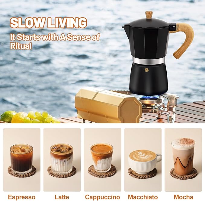 12 Cup Aluminum Espresso Stovetop Moka Pot Express Coffee Maker Percolator Italian Classic Mocha Coffee Machine for Italian and Cuban Cafe Brewing for Home & Camping 600ml 20oz