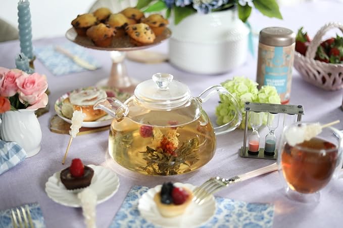 Teabloom Innovative Filtered Borosilicate Glass Teapot With Microdot Whole Leaf Tea Glass Infuser, 40 ounces – A Pure & Immersive Tea Experience – Tea Purist's Choice