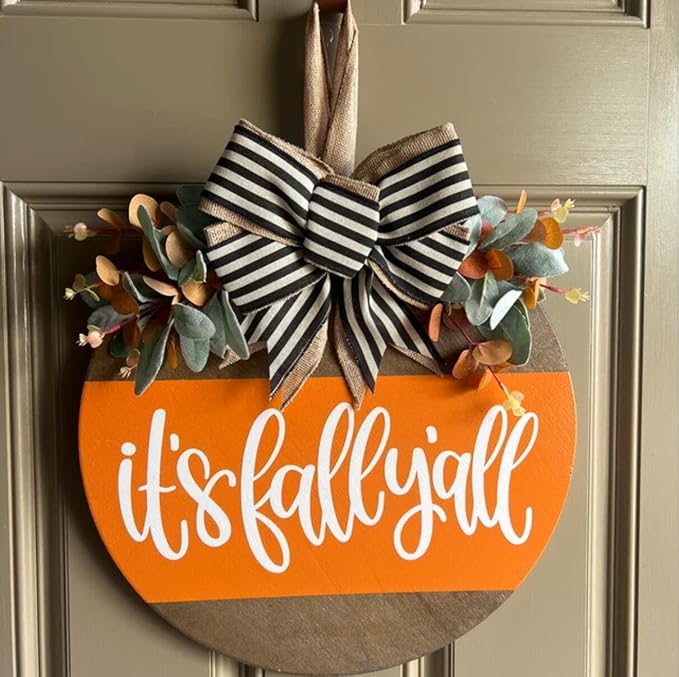 SUNVERSE Fall Stencils for Painting 12” Round Fall Stencil Hello Pumpkin Stencils Autumn Templates Thanksgiving Stencils for Wood Door Sign Porch Hanger Fall Wreath