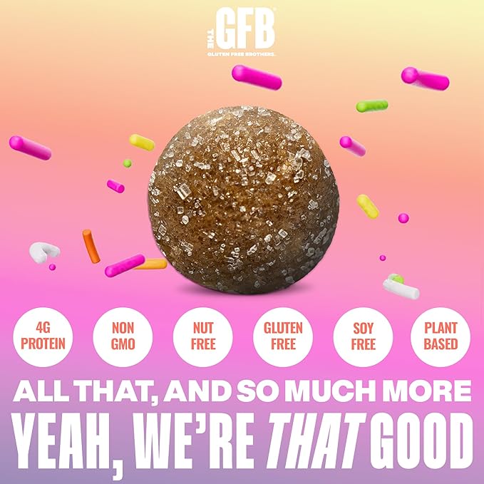 The GFB Birthday Cake Cookie Protein Bites - Allergen Friendly & Nut Free - Gluten Free, Plant Based, Non GMO, Sustainably Made – Ridiculously Tasty, Healthy, Protein Energy Balls, 4 oz (6 Count)