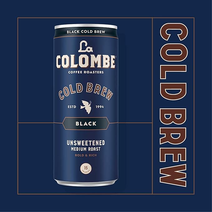 La Colombe Coffee, Cold Brew Black, Unsweetened, 11 fl oz Cans (Pack of 12), Coffeehouse Quality, Natural Sweetness, Specialty Grade Coffee Beans, Ready-to-Drink On-the-Go